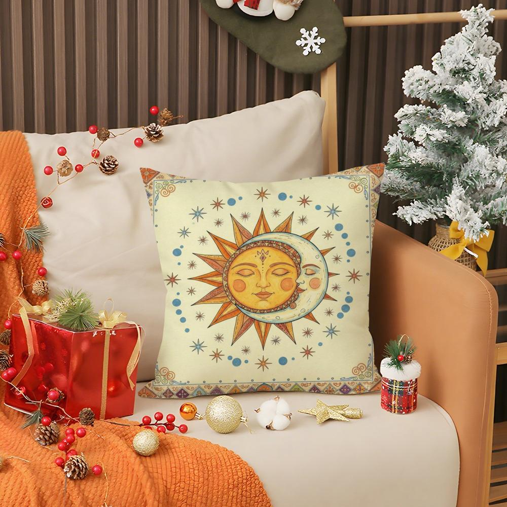 Portia Sun Moon Pattern Pillow Case Printing Pillowcase Living Room Sofa Cushion Cover Bedroom Room Decor