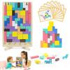 Wooden Stacking Puzzle Toy for 3+ Year Olds Kids,Wooden Stacking Puzzles Brain Teasers 3D Russian Blocks Board,Montessori Toys