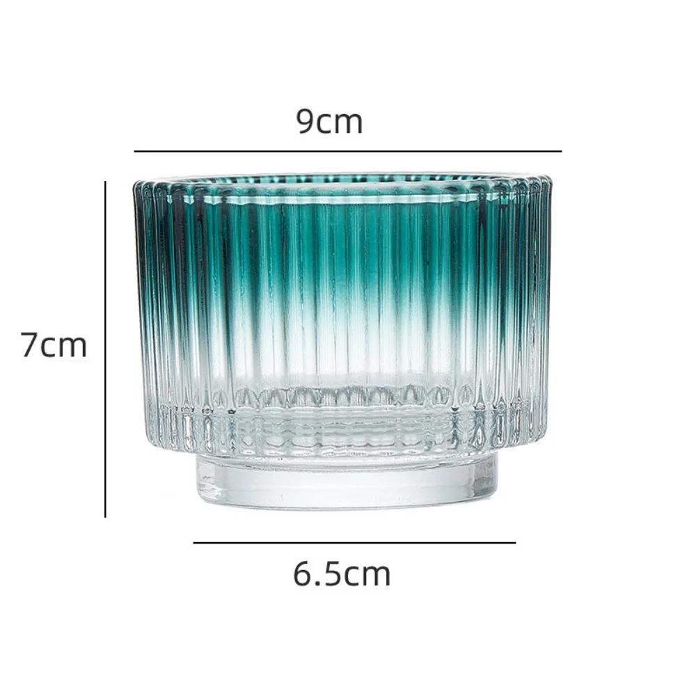 Modern Nordic Glass Candle Holder Vertical Stripe Transparent Candle Cup for Centerpieces Table Decoration for Wedding Birthday