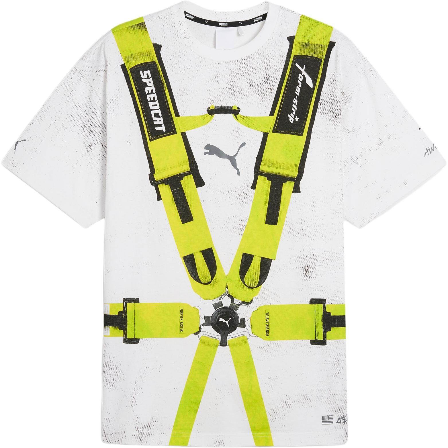 PUMA x A$AP ROCKY Seatbelt T-shirt White Lime Men s 631040-02 XS