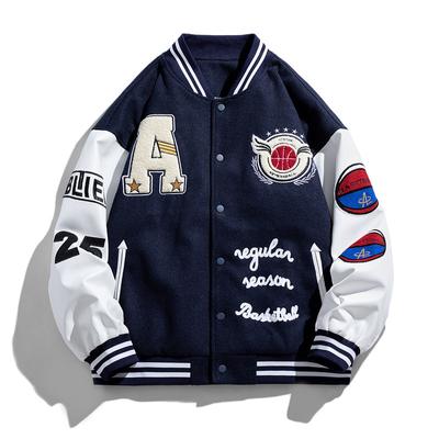 Baseball Uniform Jacket for Men Plus Brown Plus Size Loose and Trendy Spring and Summer Street Hip-hop All-match Jacket Jacket