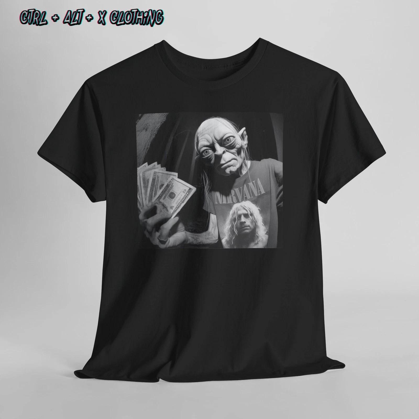 Gollum Smeagol LOTR Nirvana Cash T-Shirt, Lord of the Rings Shirt, LOTR Fan S