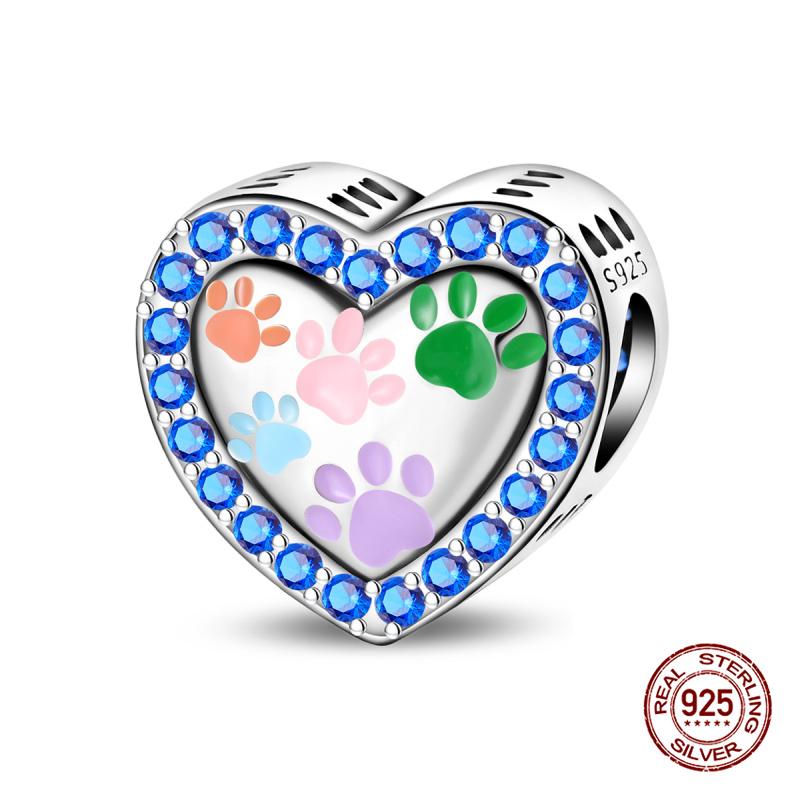 Original Charm Kupfer Palast Herzförmiger Rosa Perlen Charm Bead Passend für 3mm Original Armbänder für Damen DIY Feinschmuck Geschenke