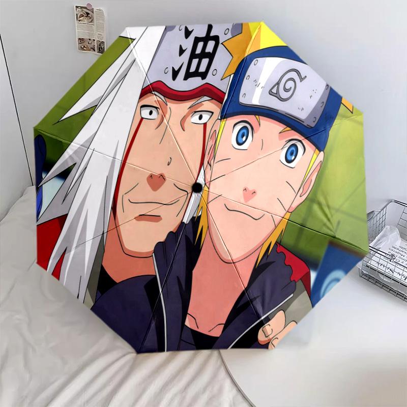 1 PC Automatic Folding Umbrella - Naruto Hokage Artwork Pattern Portable Foldable Design With 8 Ribs Christmas Birthday Gifts