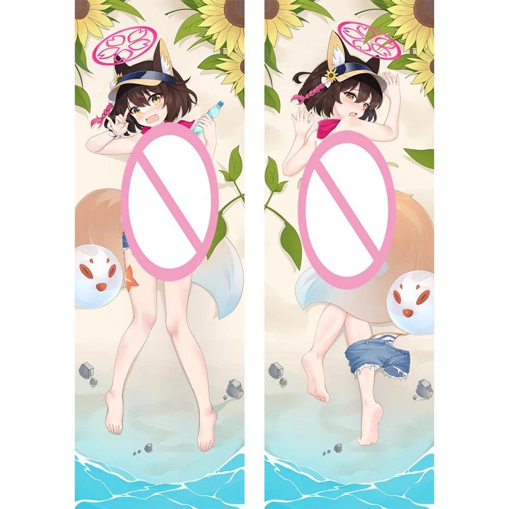 

Синий архив Kuda Izuna Dakimakura аниме, двухсторонняя наволочка с принтом, обнимающий чехол, мягкая персиковая кожа, 2WAY наволочка, новинка A 40x120cm Peachskin