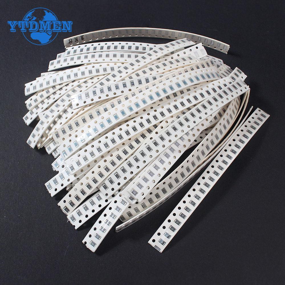 1500PCS Film Resistor 0603 0805 1206 SMD Resistors Assorted Kit 60 Values* 25pcs 0R~10M Resistance Accuracy 1%