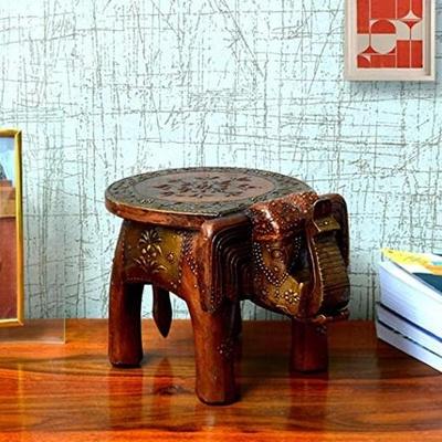 Wooden Elephant Stool Showpiece Decorative Items Figurine Home Decoration Living Room Decor