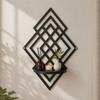 Hollow Out Wall Mounted Decorative Shelf Geometric Wall Decor Wall Storage Rack  Living Room Decor