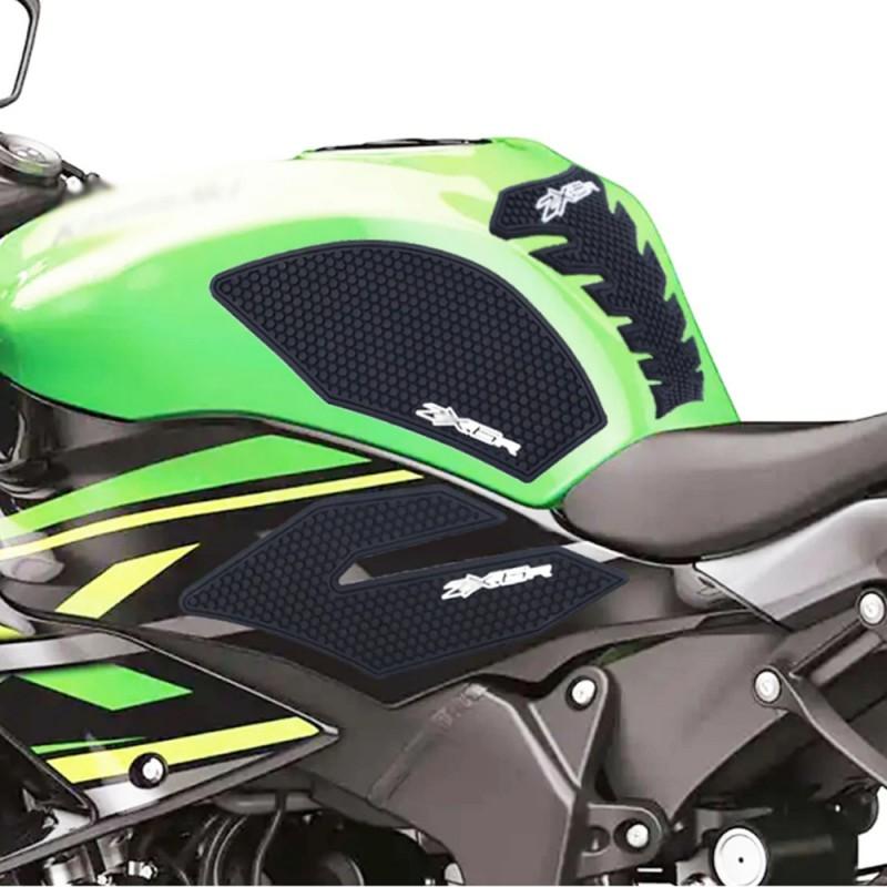 Motorcycle Tank Grip Pad Set Kawasaki Ninja ZX-6R 2019-2023 Black Anti-Slip Side Sticker Decal
