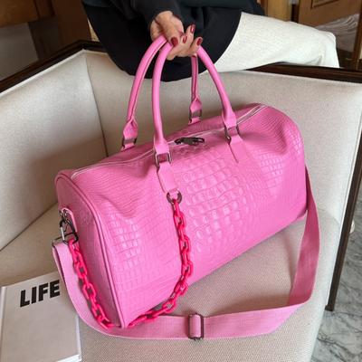 Grand Sac Cabas en Cuir PU avec Chaîne Épaisse Sac à Bandoulière Femmes Sacs de Voyage Sacs à Main de Luxe de Créateur CLE