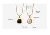 Elegant Black & White Faux Pearl Pendant Necklace for Women with Gold-Plated Titanium Steel Snake Chain