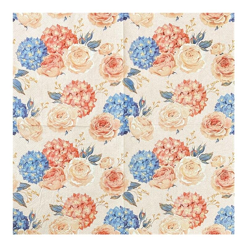 Disposable Party Napkin Double Layer 20 Pieces/Pack Flower Pattern