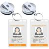 AccuPrints Pack of 2 Metal Badge Id Card Holders with Silicon Card Holder for Office Employee and Staff Retractable YOYO