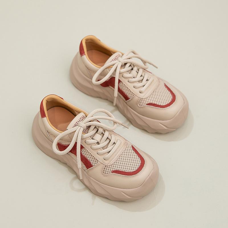 Johnature Lightweight Breathable Mesh Shoes Versatile Sports And Leisure Mixed Colors Women's Shoes