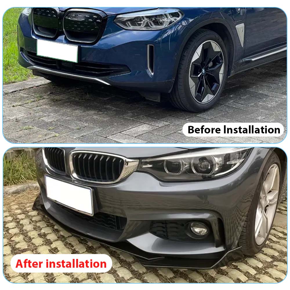 5pcs/ Set Glossy Black Car Front Bumper Lip Splitter Spoiler Diffuser Cover Trim Universal Adjustable Separators Bumper Body Kit