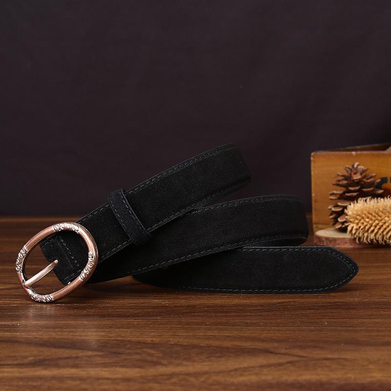 Винтажная Мода Мех Мех Замша Пояс Женский Универсальный Повседневный Джинсы Интернет-Знаменитость Коровья Кожа Пояс Женский 100cm