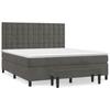 3138098 vidaXL Lit à sommier tapissier et matelas Gris foncé 180x200cm Velours