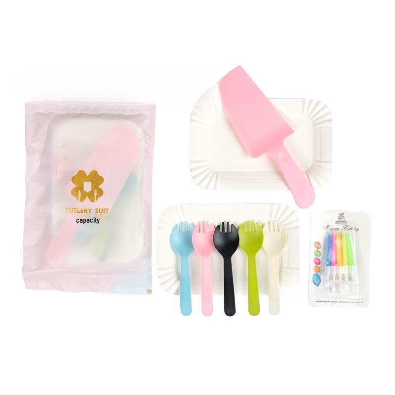 Disposable Birthday Cake Plate & Fork Set