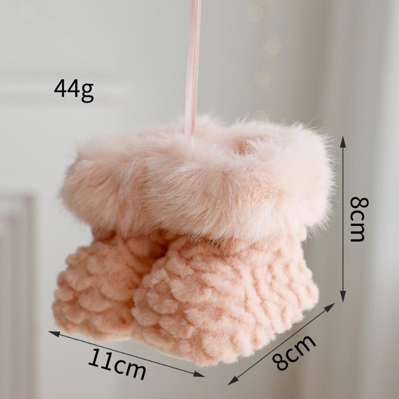 Red Fabric Small Boots Pendant Christmas Ornament Christmas Eve Gift Christmas Tree Car Pendant Decoration