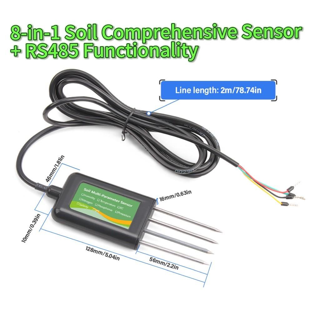Przenośny Kompleksowy Czujnik Gleby 8 w 1 Wodoodporny i Odporny na Korozję IP68 Wysokoprecyzyjna Sonda Szybki Detektor Testowania Gleby