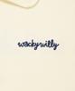 WACKY WILLY Women'S Typo Logo Half-Zip Short Sleeve Cream