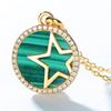 [DAZZARRY] 10K Gold Malachite Necklace for Women - Popular Green - Mother's Day, Birthday, Anniversary Gift