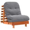 Vidaxl Sofa Rozkładana Futon, Z Materacem, Woskowy Brąz, 70X206X11 Cm