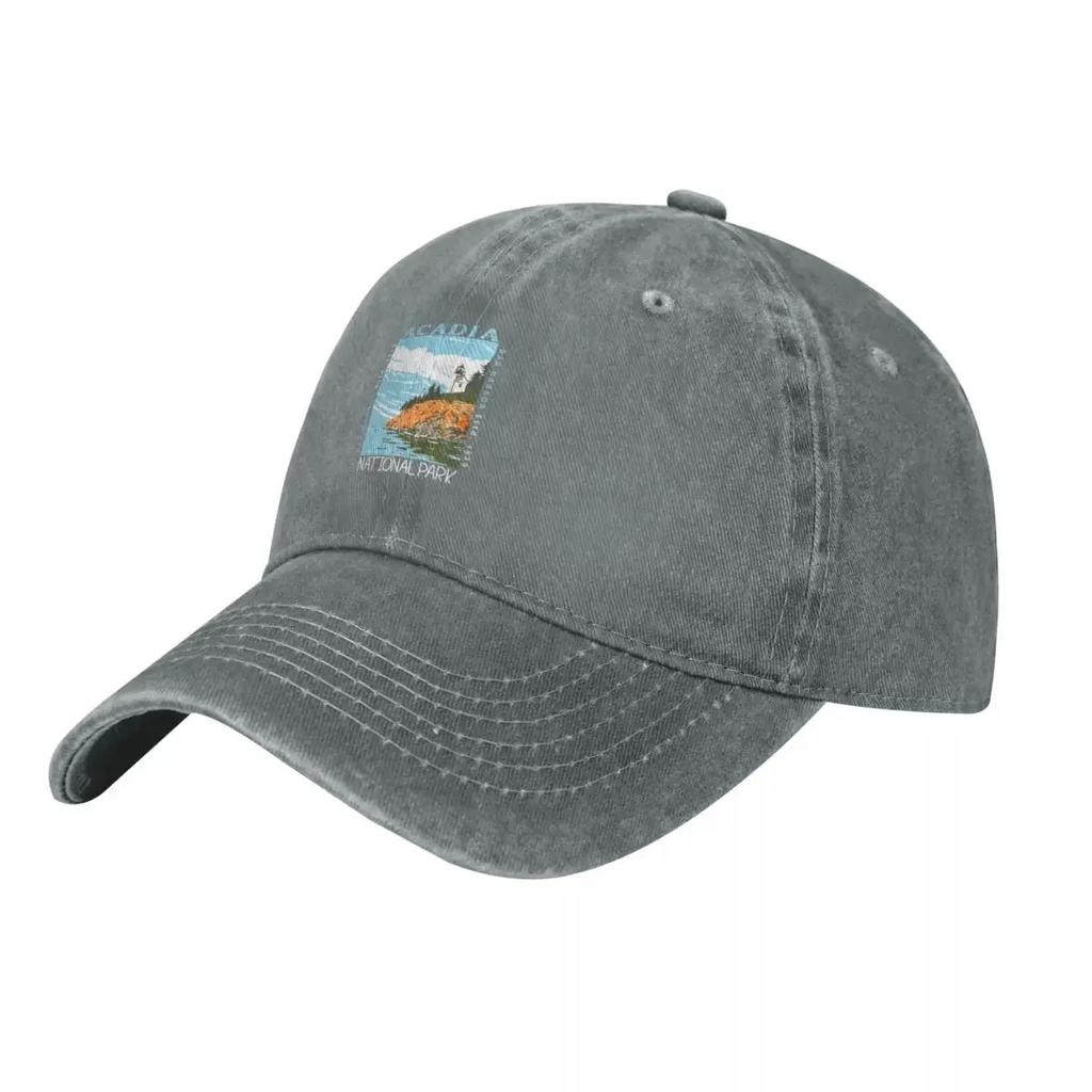 Acadia National Park Bar Harbor Lighthouse Maine Distressed Baseball Cap Ball Cap sailor cap for Unisex Unisexs Tennis Womens