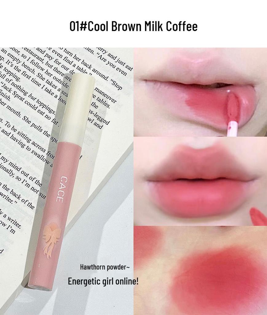 Butterfly Dream Lip Mud: Matte Nude Lip Glaze & Cute Necklace Set