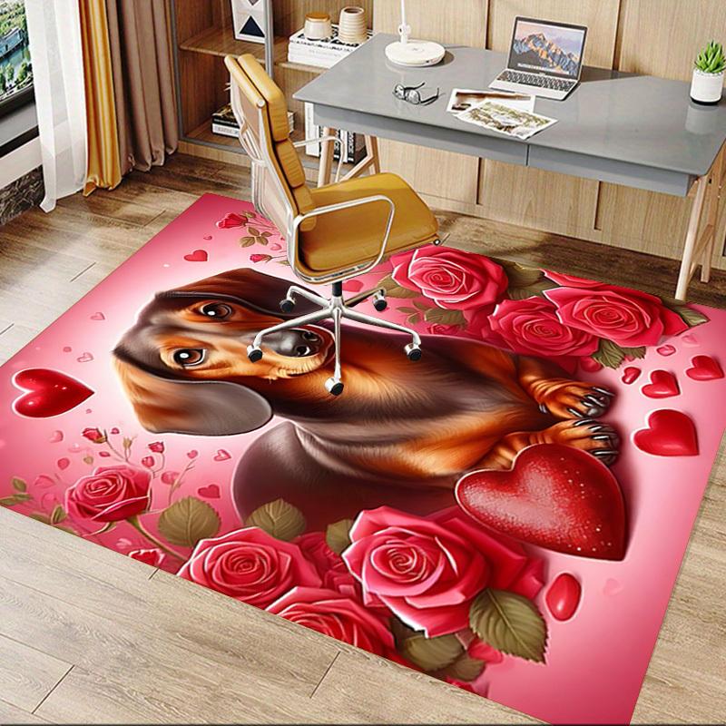 1PC Dachshund Hearts Extra Large Non Slip Floor carpet, Office, family, bedroom Large Area Rug Indoor Rugs, Vibrant Colors