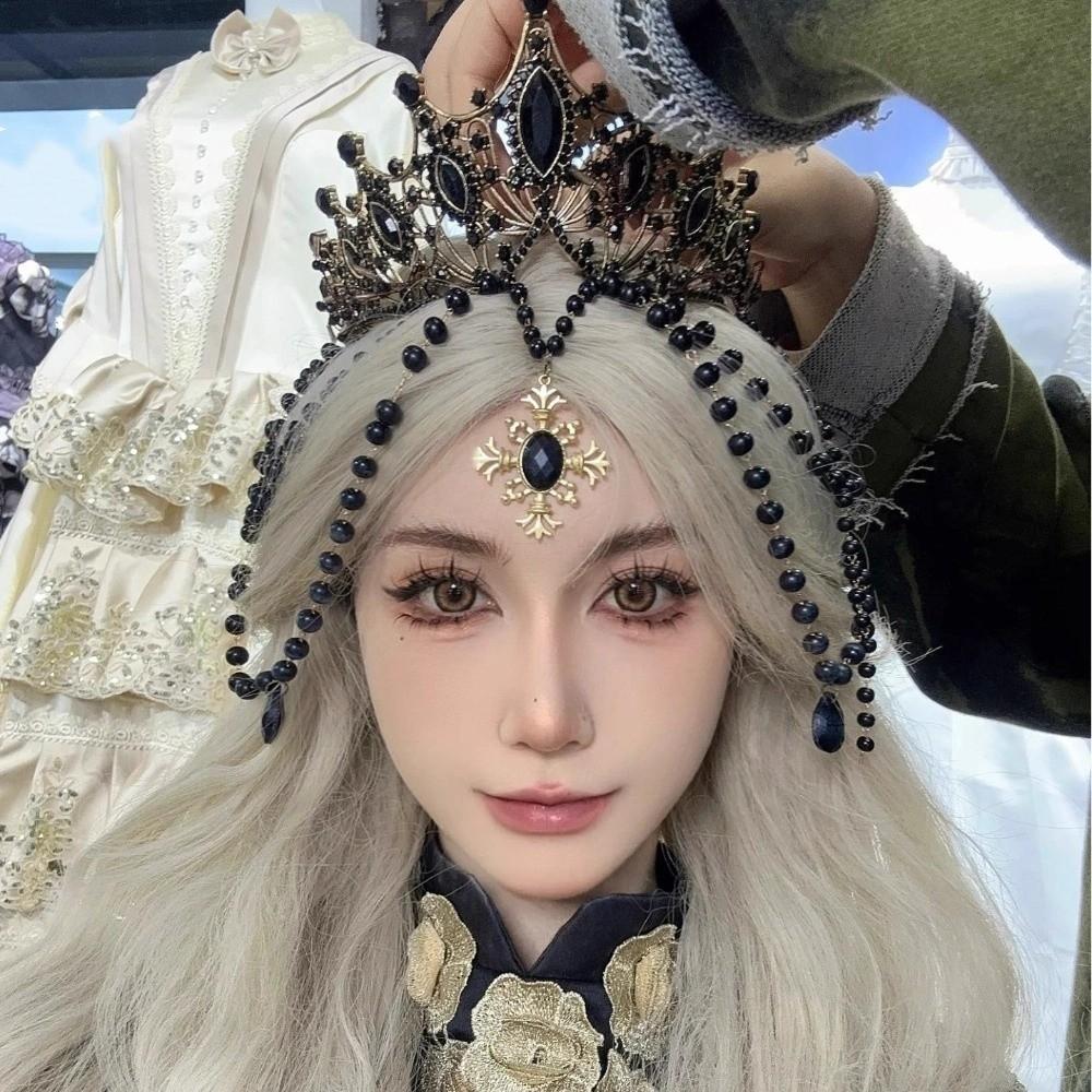 Luxury Baroque Rhinestone Crown Elegant Goddess Halo Headwear Exquisite Princess Tiara Girls/Women
