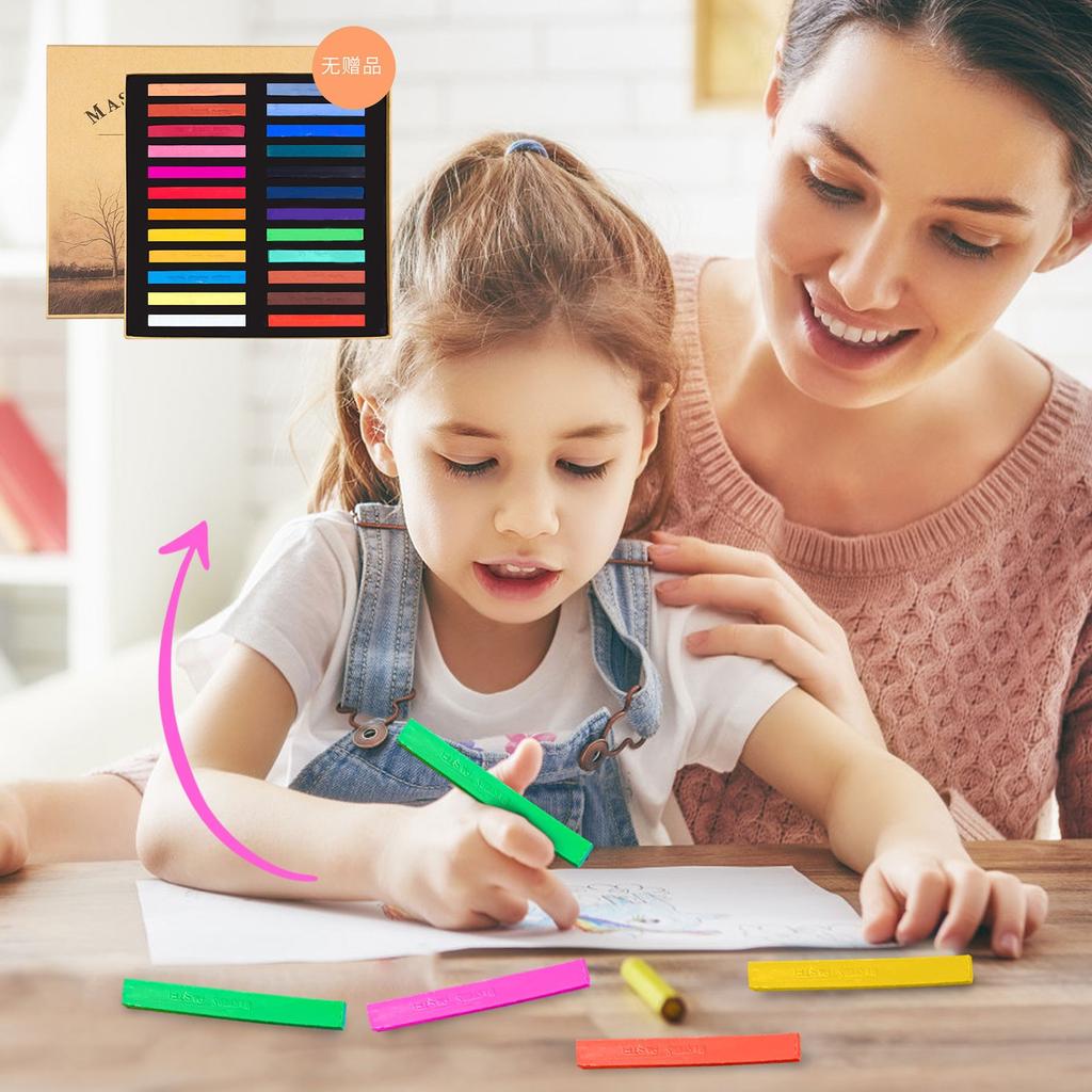 Square Set 12/24/36/48 Color Soft Dry Artist Chalk Sticks