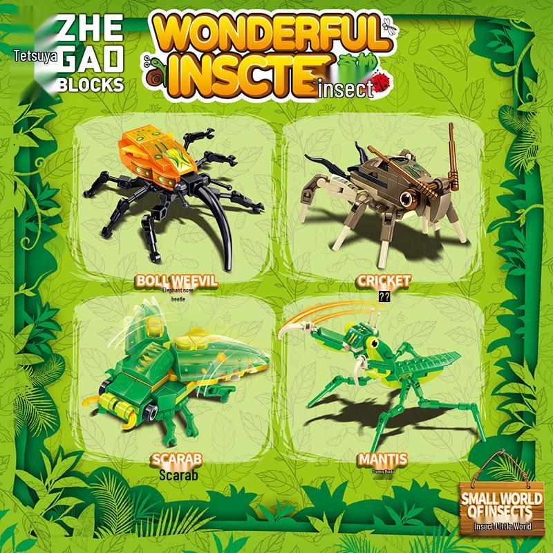 ZheGao Praying Mantis Building Blocks: Educational Insect Model Puzzle Toy for Kids