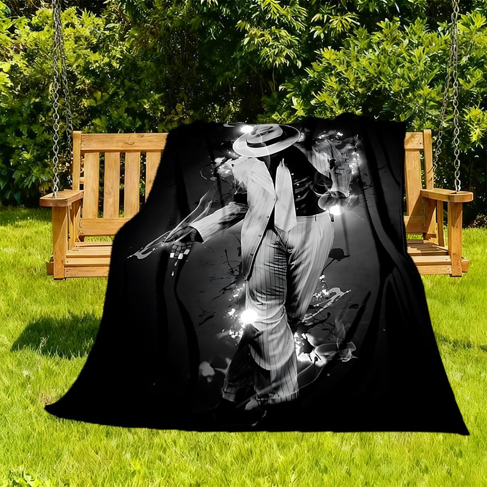 1pc Michael Jackson Dancing Figure Outdoor Blanket Lightweight Flannel, Soft & Warm, All-Season Use for Sofa, Outdoor, Camping, Living Room046