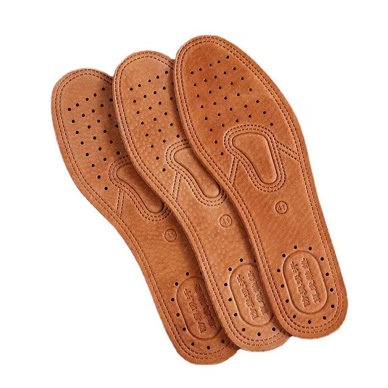 Odor-Resistant Genuine Leather Insoles: Sweat-Absorbent, Breathable Cowhide & Pigskin for Men’s & Women’s Casual and Sport Shoes