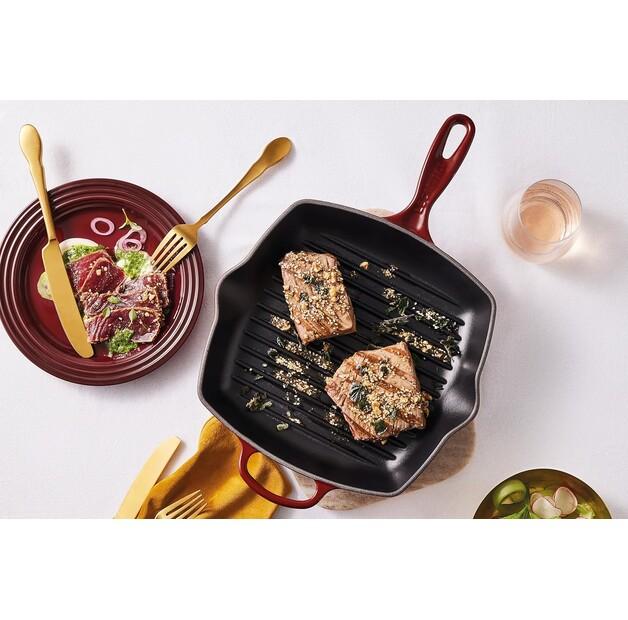 Квадратная сковорода для гриля Le Creuset бордо 26x26 см (20183269490422)