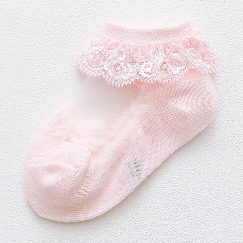 Cute Lace Flower Mesh Summer Newborn Baby Socks Cotton Baby Girl Socks See Through Anti Slip Socks Calcetines Skarpetki Sokke