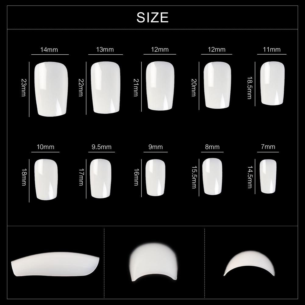 

KADS 500 шт. накладные ногти без складок, полное покрытие, прозрачные французские ногти, маникюр, типсы для ногтей 500pcs/box