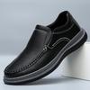 Men's shoes autumn new leather breathable platform business leather shoes men's black commuting trend casual shoes men