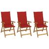 Day and Night - Day and Night Folding Garden Chairs 3 Units and Cushions Solid Acacia Wood