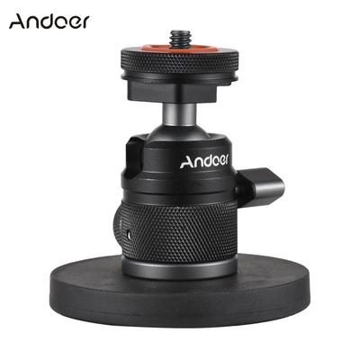 Andoer Mini adattatore per testa a sfera con testa a sfera a doppio uso Vite da 1/4 di pollice e connessione a pattino freddo a 360 gradi