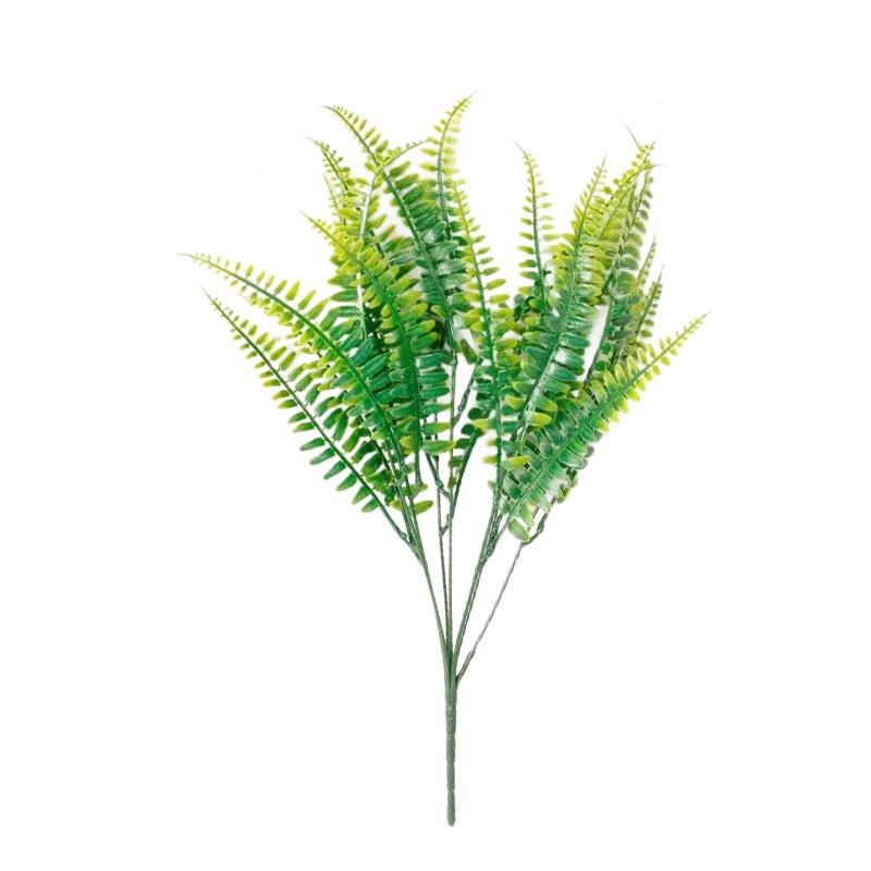 7-Branch Persian Leaf Bouquet for Hotel & Wedding Decor - Green Plant Wall Accessory