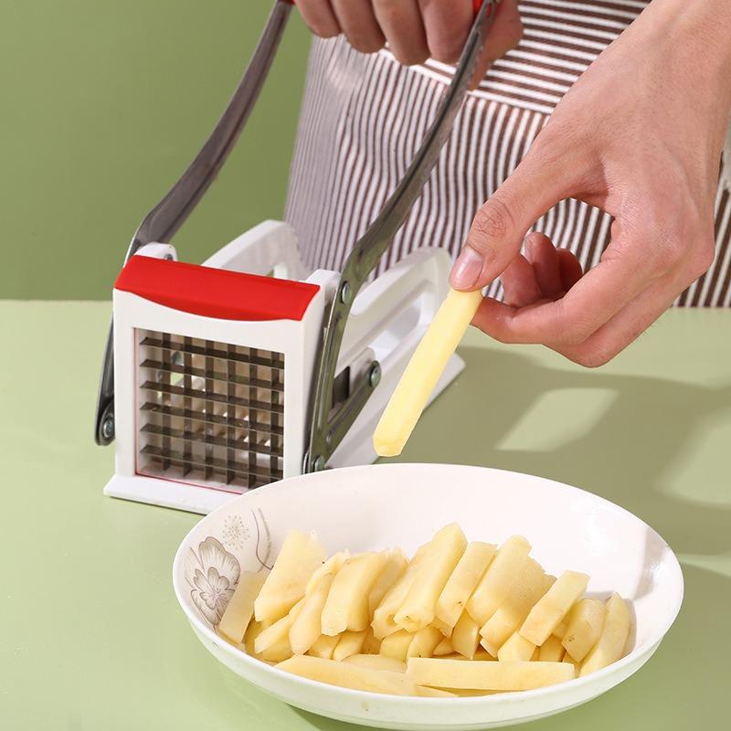 Pommes Frites Schneider Manuell Kartoffelschneider Tragbar Zuhause Edelstahl Kartoffelschneidemaschine Küchengemüseschneider
