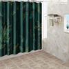 Elegante Tenda da Doccia Impermeabile con Fantasia di Foglie Tropicali Verde Scuro – Perfetta per Aggiungere un Tocco Lussuoso e Ispirato alla Natura