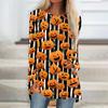 Women's Long Sleeve Halloween Print Tunic T-Shirt Round Neck Casual Top