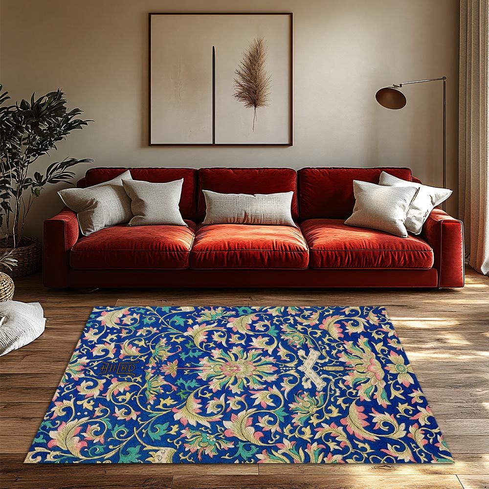 Floral Area Rug Vintage Persian Style Non Slip Home Decor Living Room Carpet Bedroom Floor Mat Bohemian Rugs
