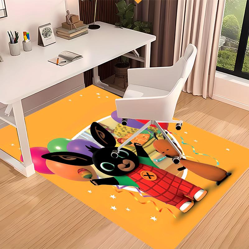 1pc Bing Print Area Rug - Soft, Washable Non-Slip Indoor Mat for Office Chairs, Living Room, Home Office Decorative Rug