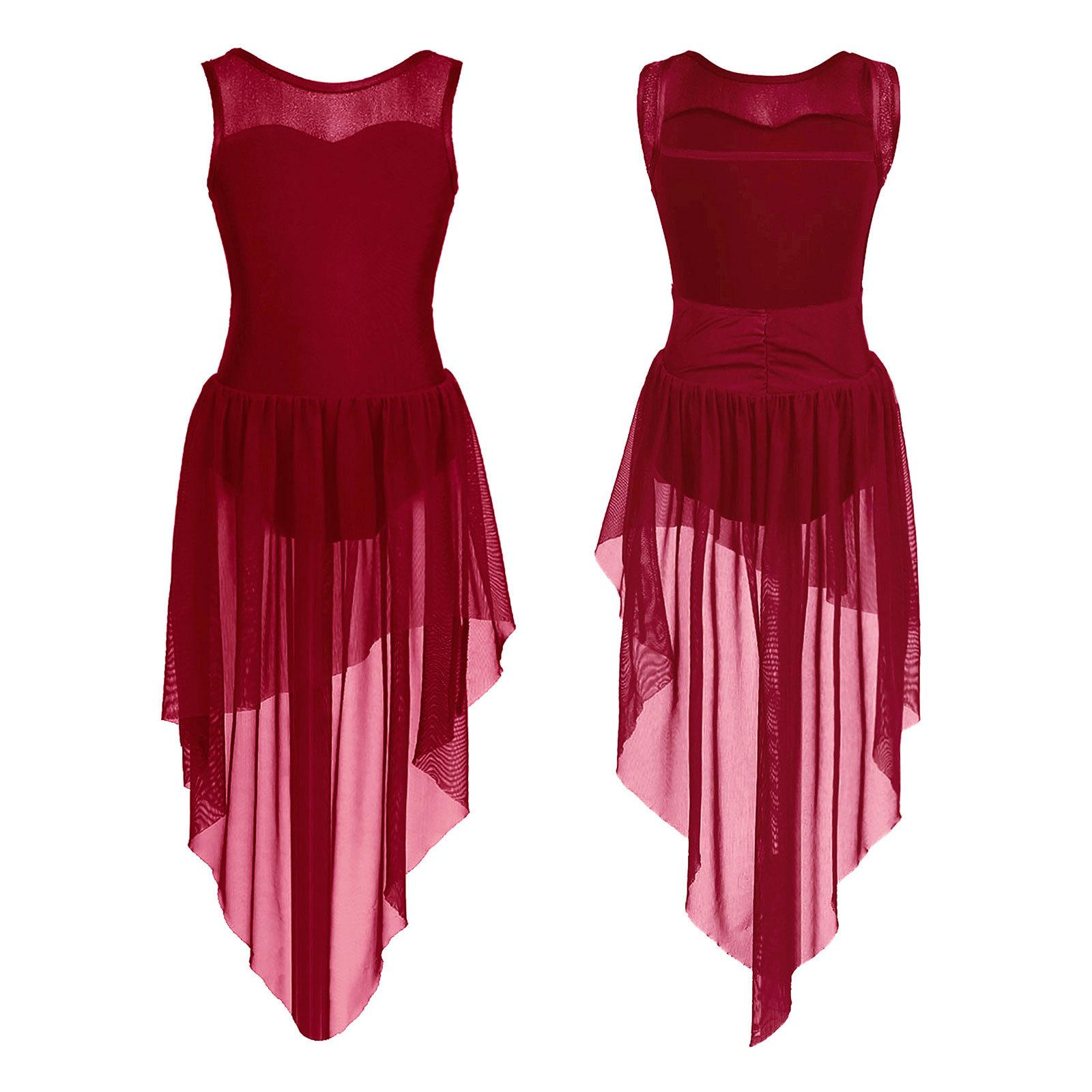 

Детское платье-купальник без рукавов для девочек с открытой спиной и высоким низом, балетное танцевальное гимнастическое трико 11-12 Years бордовый