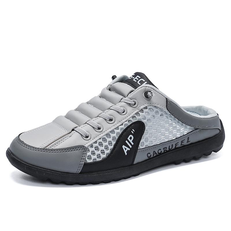 

Туфли для ленивых мужчин, летние слипоны нового стиля, полусабо, кеды, повседневная спортивная обувь, подошва из ЭВА, пластиковая поверхность 41