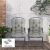 2 Piece Set Seat Cushions 98 X 50 Cm Chair Cushions With Ties Fabric Cover 8 Cm Thick Light Gray